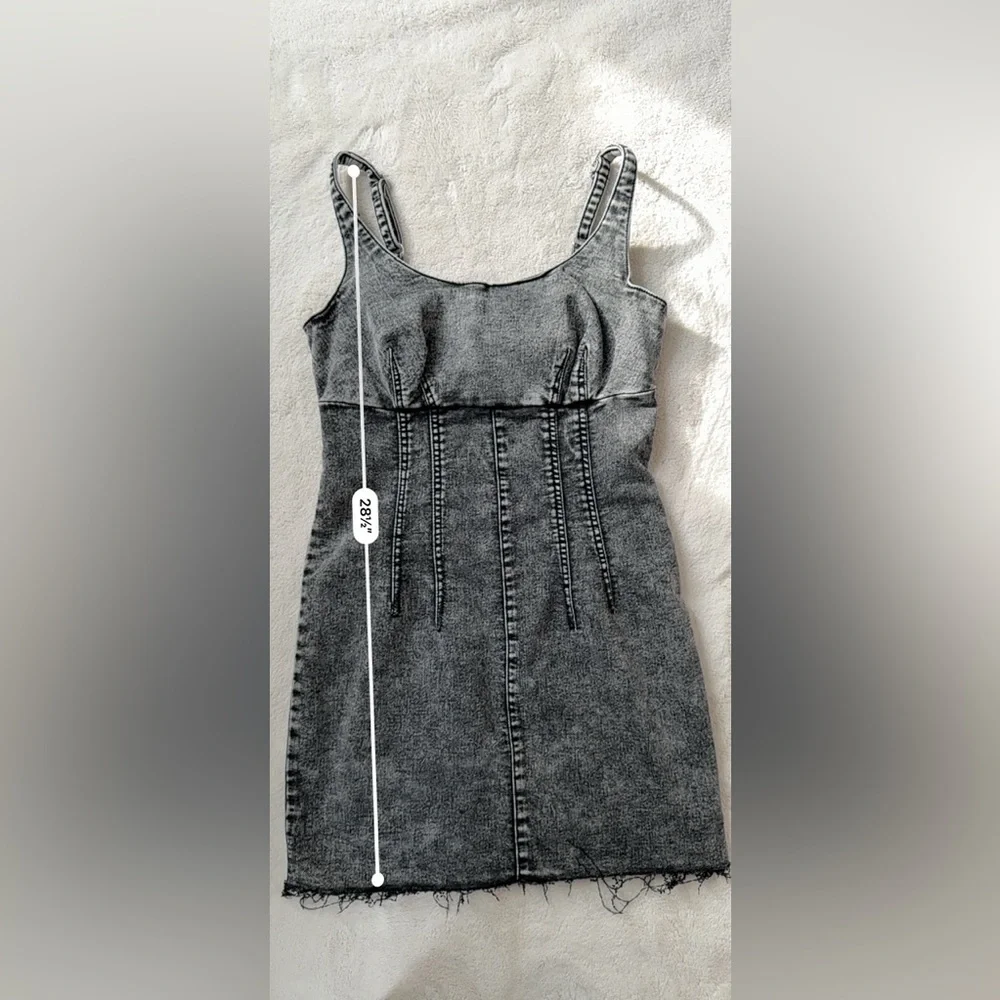 Gray Denim Western Sleeveless Dress - Picture 6 of 7